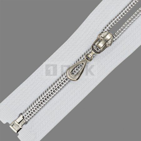 Молния спиральная (витая) тип 7 75см арт.0325 разъем цв 101 зв серебро (уп 100шт)