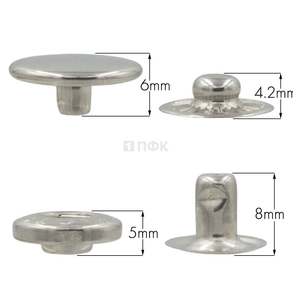 Кнопка для одежды 15мм Альфа сталь цв никель (уп 720шт) STORM