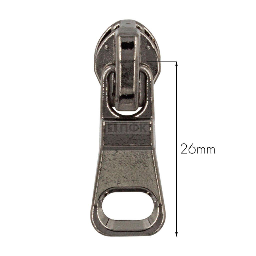 Бегунок для спиральной (витой) молнии тип 5 автомат арт.C7 цв никель черн (уп 500шт/5000шт)