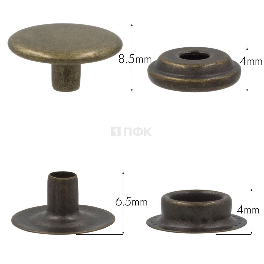 Кнопка для одежды 15мм №61 латунь цв антик (уп 720шт) STRONG