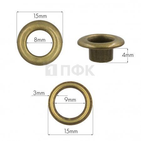 Люверсы №5 8мм нерж цв антик (уп 1000шт) 
