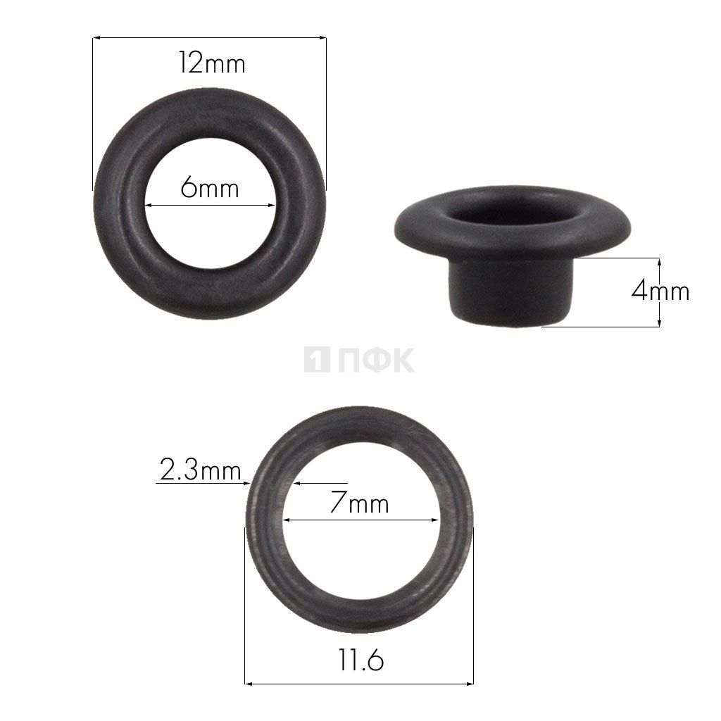 Люверсы №4 6мм сталь цв оксид (уп 5000шт) 