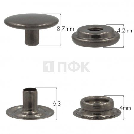 Кнопка для одежды 15мм №61 латунь цв никель тем (уп 720шт) STRONG