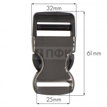 Фастекс (защелка-трезубец) ПП / металл 25мм цв черный (уп 60шт/кор 1080) 1522 Combo 