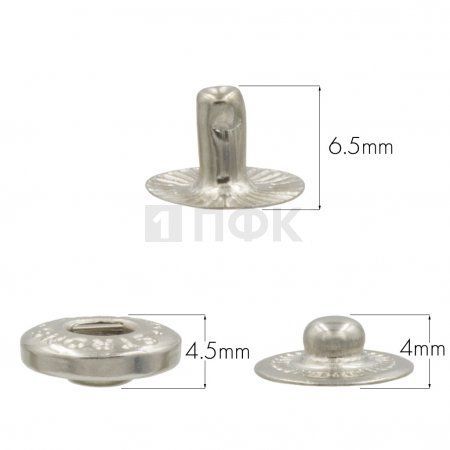 3 Части кнопки для одежды 12,5мм Альфа сталь цв никель (уп 1440шт) STRONG